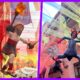 dos imágenes de muñecos de cartón de las fiestas de gracia de Barcelona 2025