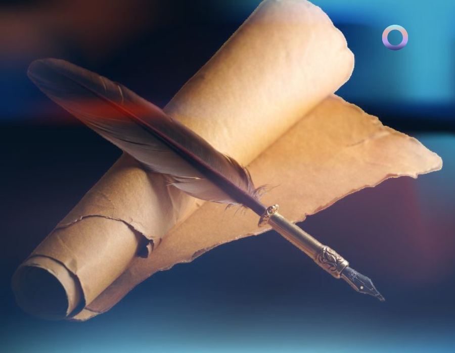 pergamino con pluma antigua